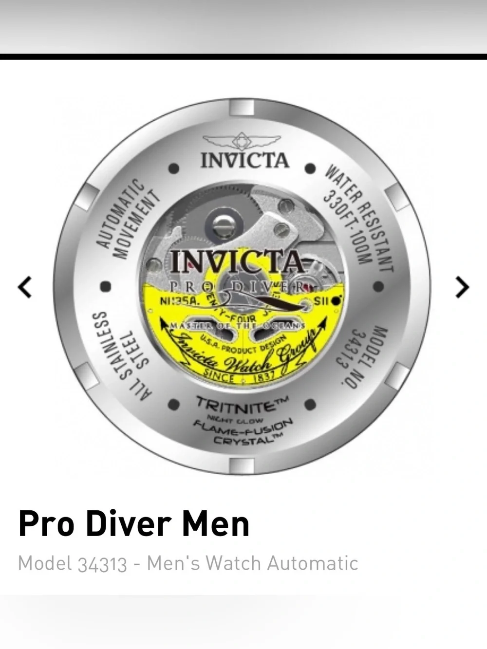 Men’s Invicta Diver Pro-Silver Stainless Steel Watch, Retired NWT & Box.